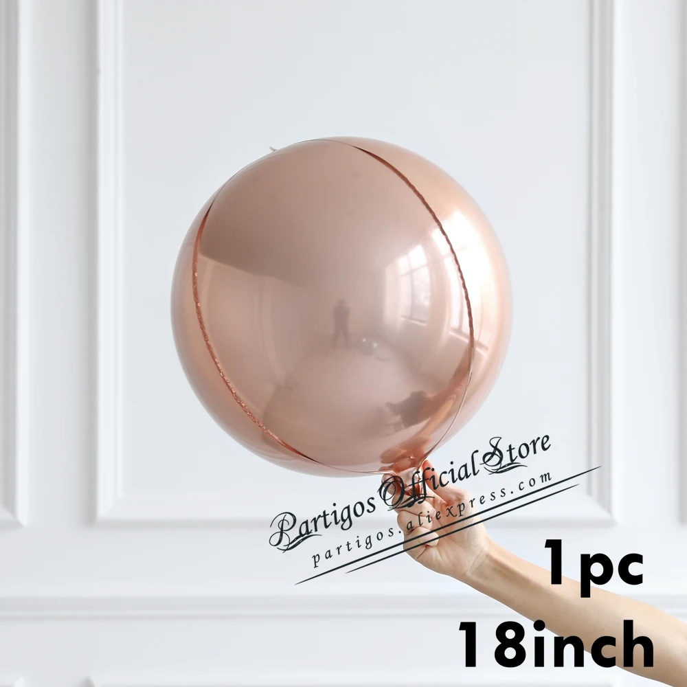 1 pc 18 inch 1 компл. 4D розовое золото свадебные украшения, воздушные шары из фольги металлические блестящие звезды глобусы День Рождения Декор поставки баллоны с гелием - Цвет: 1 pc 18 inch