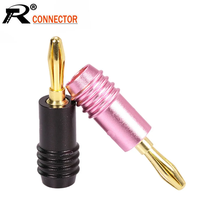 100 шт./лот переходник для вилки типа банан 4 мм разъем провода 24 К позолоченный
