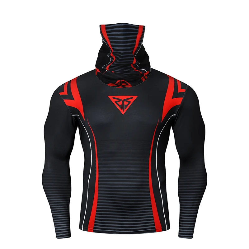 Мужская компрессионная рубашка с длинными рукавами для фитнеса мужская