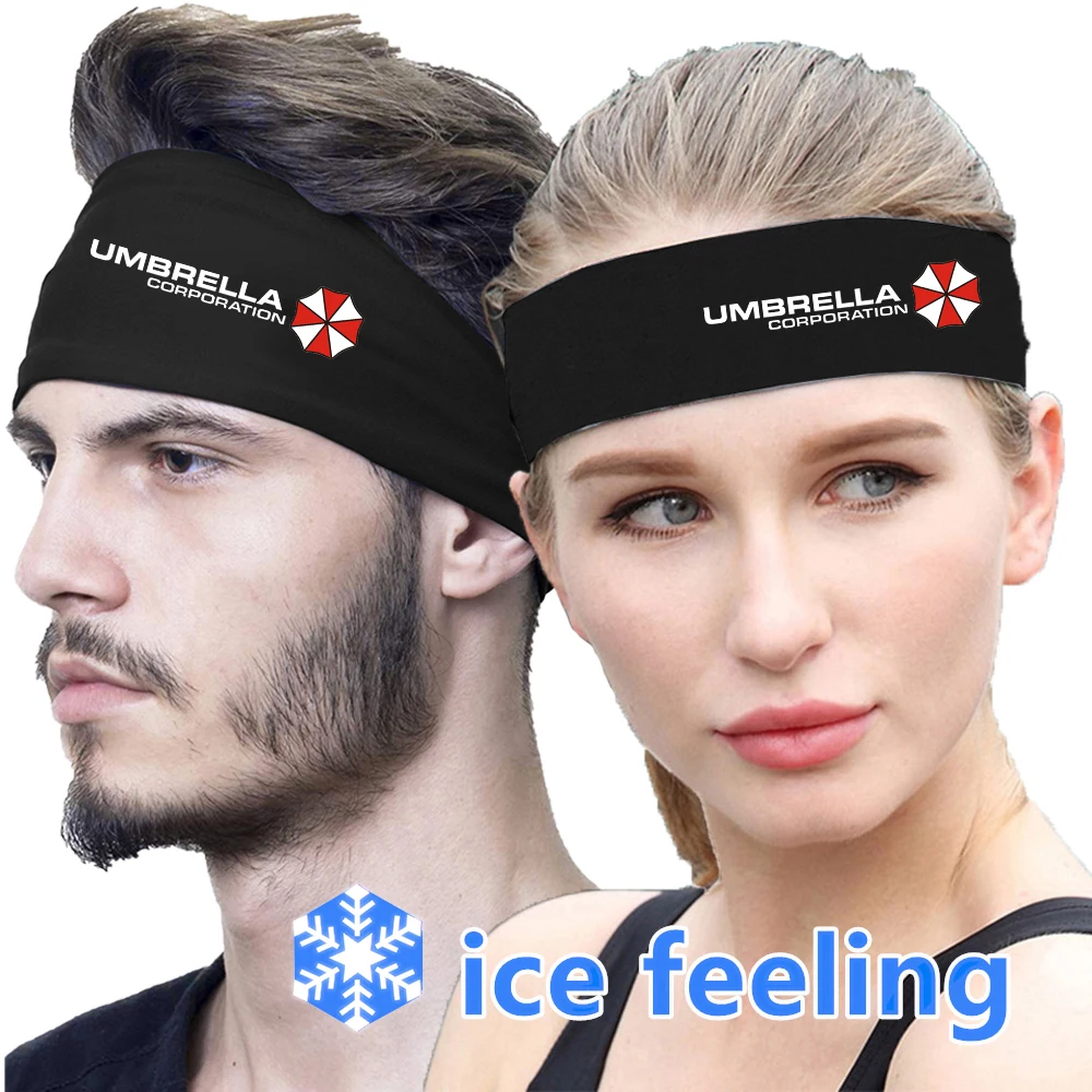 Umbrella Corporation Summer Ice Feeling Yoga Sport Sweat Headband for Women/Men Sport Headband Sweat Headbands Hair Elastic Soft
