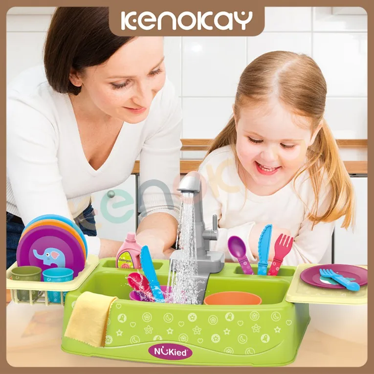 

Детская игрушка kenok для мытья в посудомоечной машине, игрушка для ролевых игр на кухне, настоящая детская игрушка для мытья смесителя, подар...