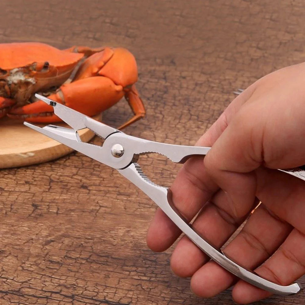 

1 Set/6pcs Seafood Tools Steel Crab Peel Tool Lobster Clamps with Storage Case