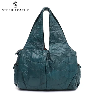 Женская сумка-хобо из овечьей кожи, в стиле ретро