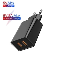for dual usb charger eu plug 2 1a max fast charging portable phone charger mini wall adapter charger