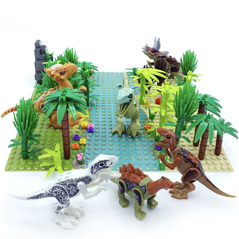 С динозавром Мир Юрского периода мир 2 дерево лес экшн-фигурки животных