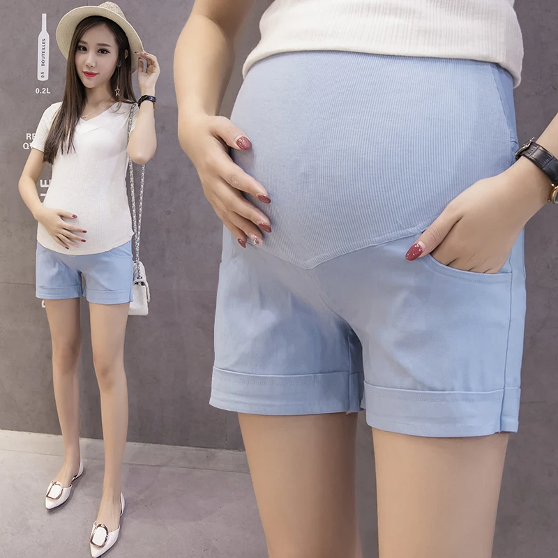 

Summer Cotton Maternity Belly Short Pants Pregnant Women Shorts Pregnancy Short Trousers Adjustable Belly Clothes Korean Style
