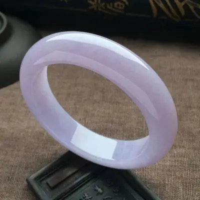 

Zheru Jewelry Natural Burmese Jadeite Light Purple 54-64mm Bracelet Elegant Princess Jewelry Best Gift for Mother and Girlfriend