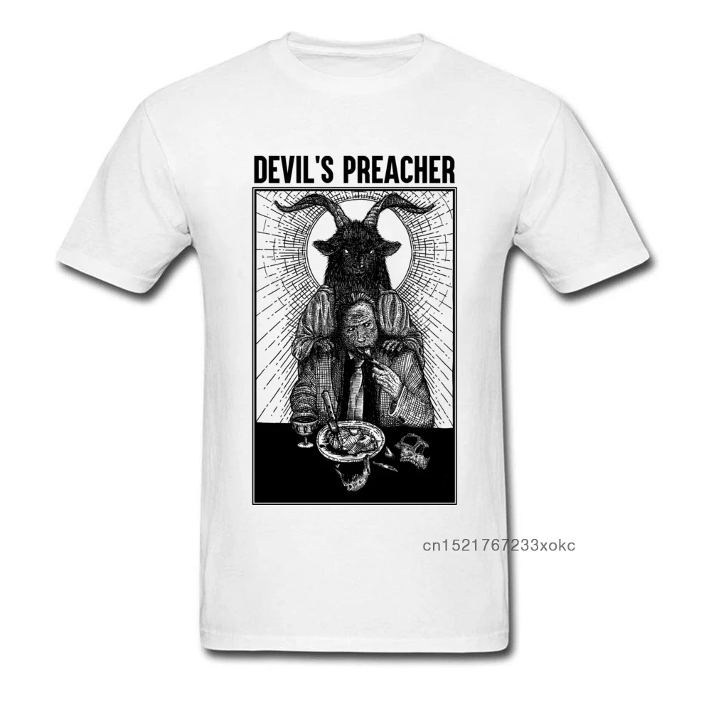 Devils Preache топы футболки мужские белая футболка с принтом черепа одежда модная