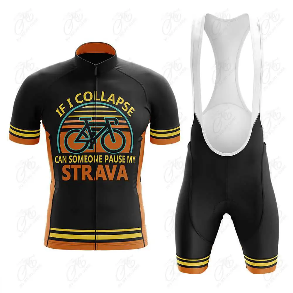 Новая Осенняя мужская Профессиональная команда STRAVA Велоспорт Джерси комплект