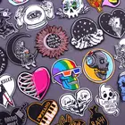 Красочные патчи в стиле хиппи с черепом, патчи для одежды с вышивкой в виде скелета в стиле панк, аппликация для одежды, сделай сам