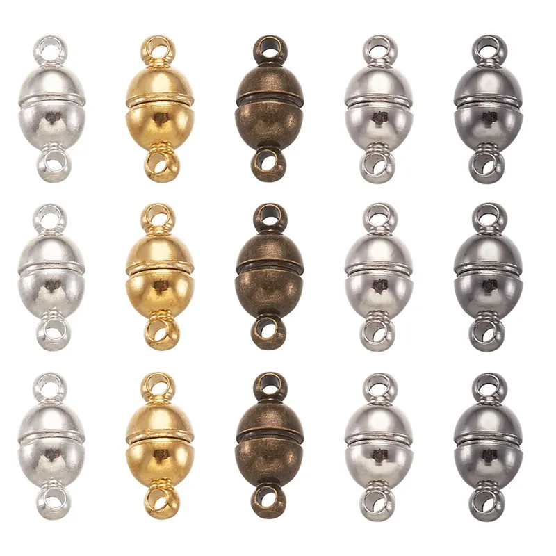 

50 Sets Oval Brass Magnetic Clasps Converter Mixed Color for Jewelry Making DIY Bracelet Necklace Findings 11x5mm Hole: 1mm