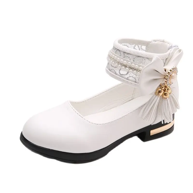 Тонкие туфли для девочек Новинка 2021 года Детская кожаная обувь Обувь принцессы с