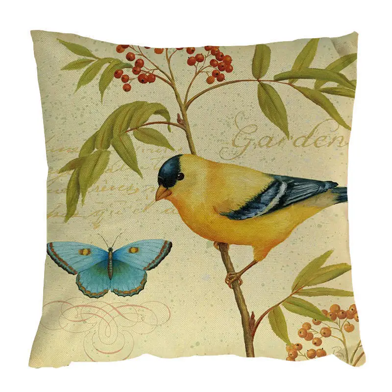 45x45 см винтажный стиль масляная живопись подушки с птицами чехлы в европейском