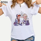 Футболка женская, с принтом Харадзюку, Disney, Холодное сердце, снеговик, Олаф, Эльза, Анна