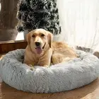 Антитревожные кровати для собак, большой коврик в форме пончиков, мягкая набивка для домашних животных, кровати для кошек, моющаяся кровать для собак, товары для больших собак