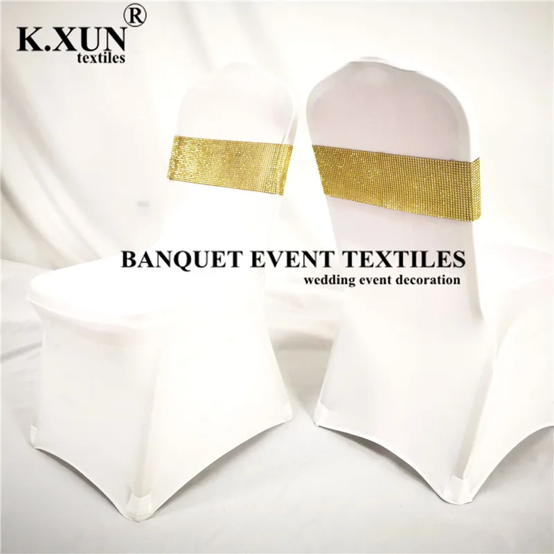 Banda de lentejuelas con hebilla para silla, funda para silla de banquete, decoraci&oacute;n para evento de boda, fiesta, 20 Uds.-3