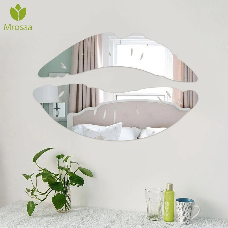 Лидер продаж 3D зеркальные наклейки на стену для макияжа губ креативные