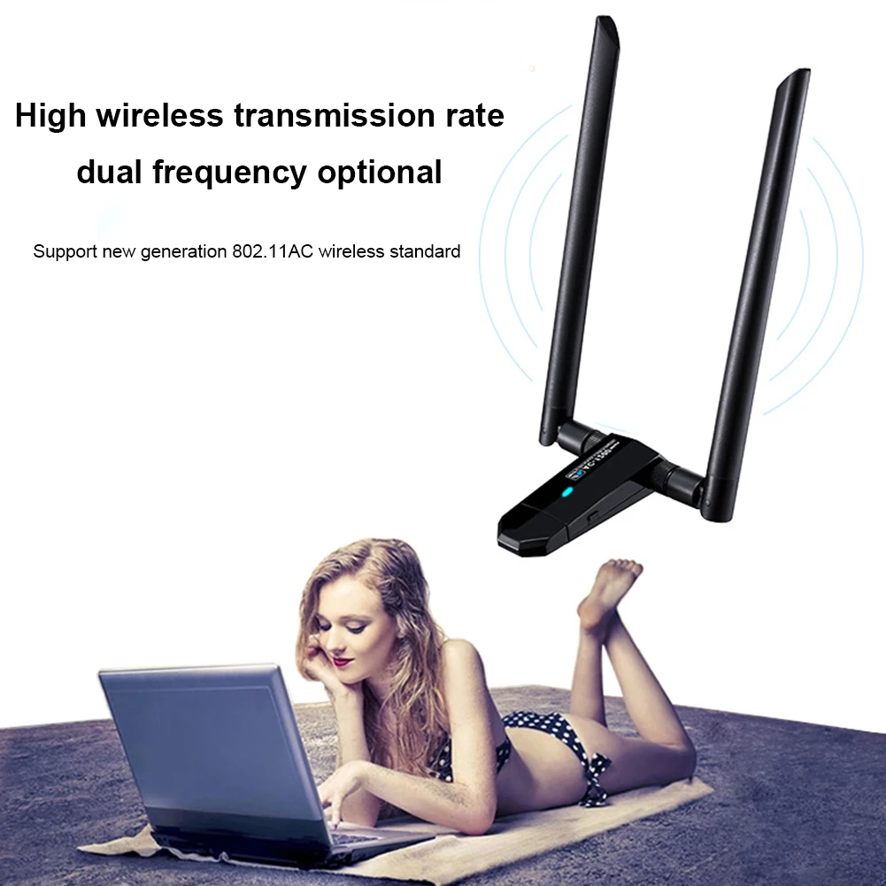 

USB 3.0 WiFi Receiver Dongle 1200M RTL8812AU 2.4 5.8GHz Dual Band Network Card Desktop Dual band Wireless Wifi Adapter