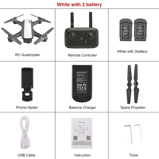 White 2 Batteries JJRC X9 5G 1080P WiFi FPV Радиоуправляемый Дрон gps Бесщеточный Gimbal позиционирование потока высота удержания Квадрокоптер дистанционное управление вертолеты - Цвет: White 2 Batteries