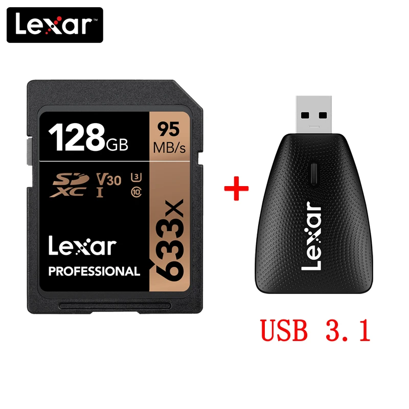 Оригинальная карта памяти Lexar 633x16 ГБ 32 64 класс 10 SD SDHC SDXC SD-карта 128 256 95 МБ/с./с для