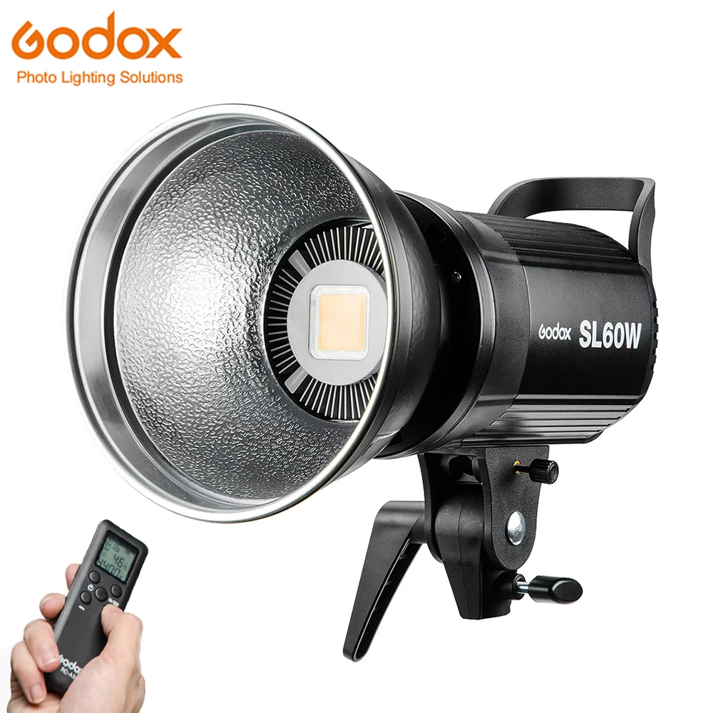 Godox SL60W светодиодный видео светильник 5600K 60W CRI 95+ Bowens крепление с дистанционным управлением и BD-04 двери сарая сотовая сетка 4 цвета фильтры