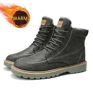 AODLEEмужские ботинки; Плюшевые теплые модные мужские зимние ботильоны Челси; Высокая Повседневная обувь; Мужская кожаная обувь; botas hombre