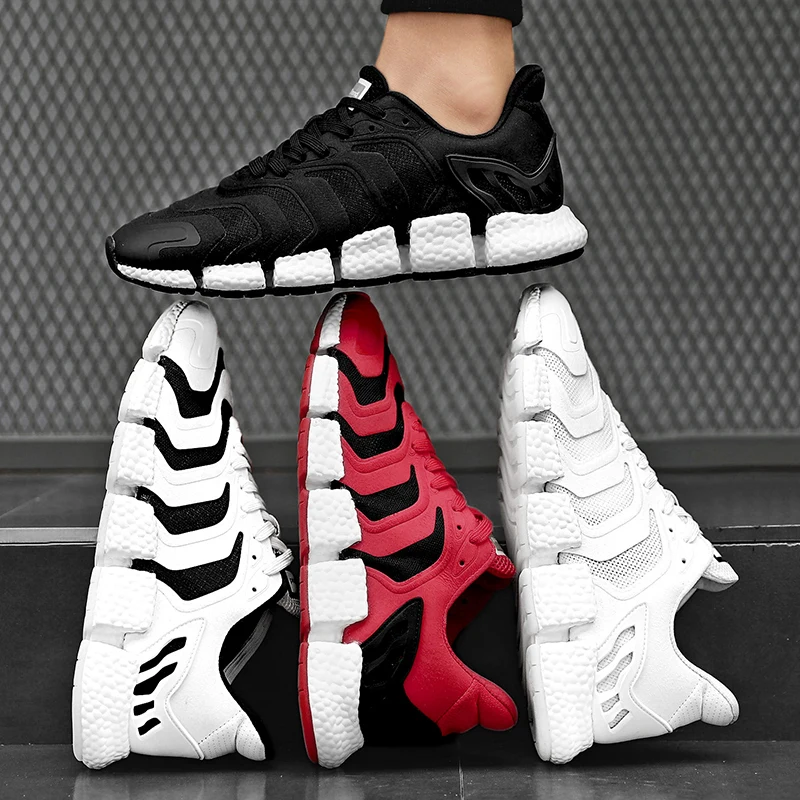 

Высококачественные белые кроссовки 2021, модная повседневная обувь белого цвета, мужская спортивная обувь для бега из сетчатого материала, к...