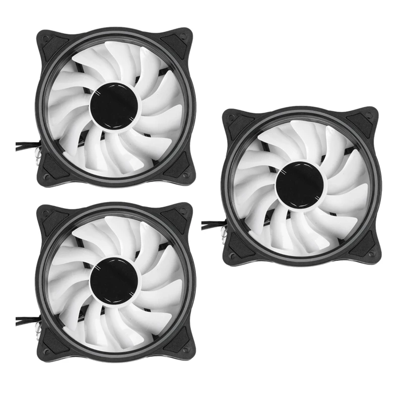 

4 Pin 120mm Cool Fan Pc Fan Solar Eclipse Effect Internal Rainbow External Interntl RGB Silent Fan for Pc Cooling 3Pack