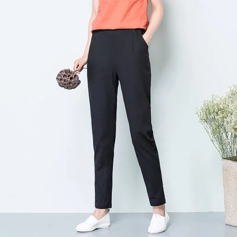 10 видов цветов летние женские брюки с высокой талией большие размеры уличная