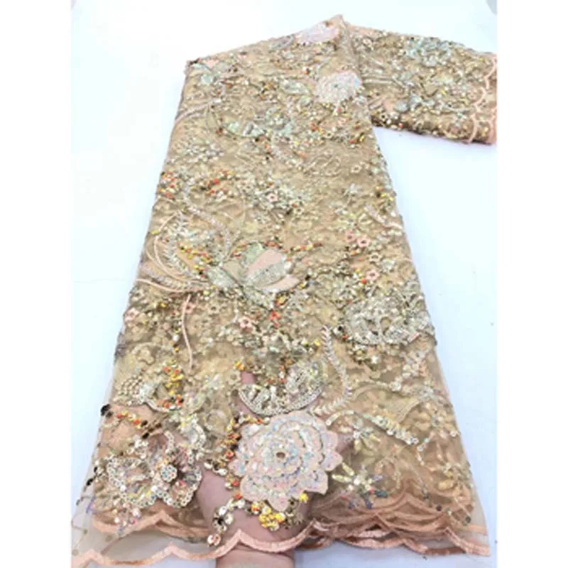 

Африканская кружевная ткань 2021 Лидер продаж блестки кружева ткани в нигерийском стиле банкетное платье костюм для платья YX-4478