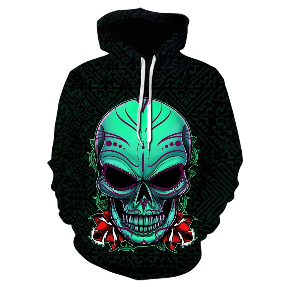 

Модная Осенняя мужская толстовка с забавным 3D-принтом черепа, уличная одежда, пуловер в стиле Харадзюку, куртка в стиле хип-хоп, мужской спор...