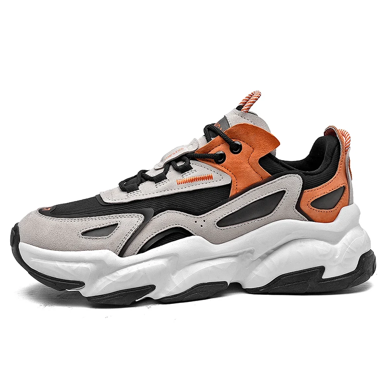 

New Roman Height Increasing Spring Autumn Breathable Men Chunky Sneakers High Elasticity Adult Male Casual Shoes