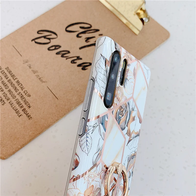 Чехол подставка с кольцом и цветами для Huawei P40 P20 Pro P30 Lite Mate 30 20 задняя крышка на Nova