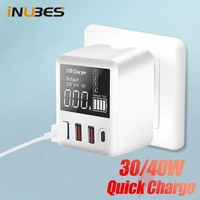 3040w quick charge 3 0 pd3 0 usb chargers led display phone adapter fast charging wall travelusb charger for iphone samsung