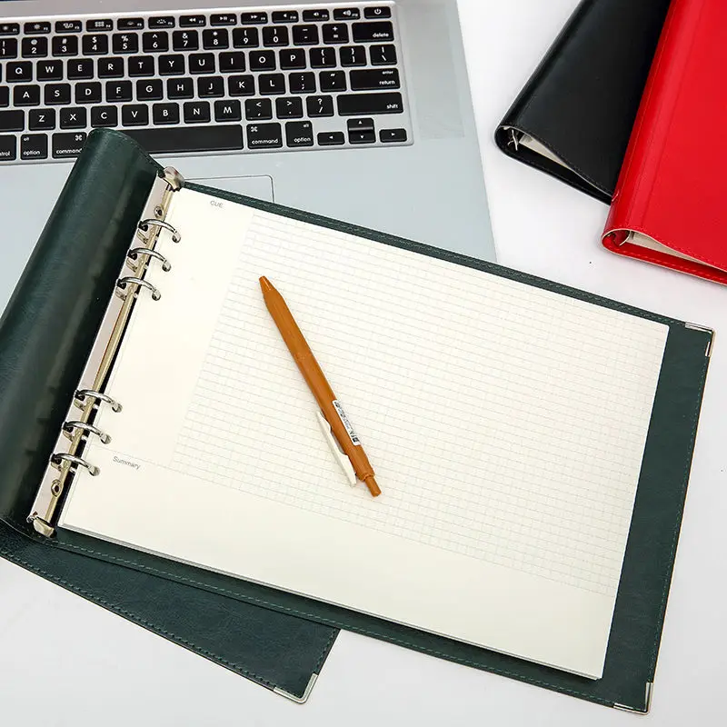 Блокнот планировщик формата А4 с листьями внутренняя бумага без рисунка в виде