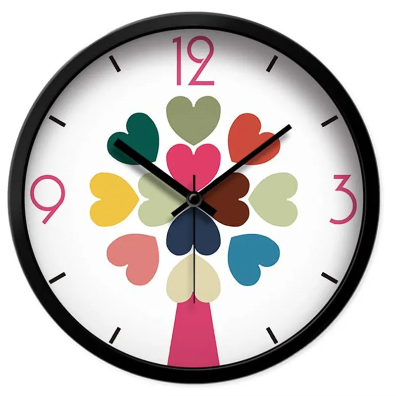 Креативные бесшумные настенные часы металлические круглые для гостиной модные