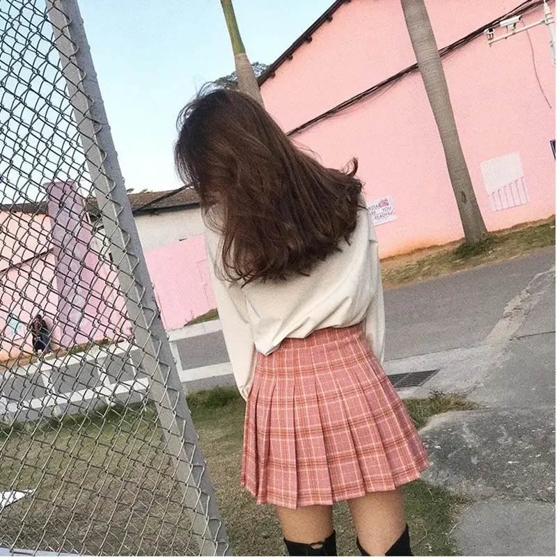 Harajuku мини юбка школьницы плиссированные юбки женские летние 2019 Kpoo Ulzzang