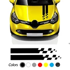 Автомобильные полосы, капот, наклейка, гоночная капота, Спортивная наклейка для Renault Megane Clio RS, Captur, Sandero Espace, сценическая Лагуна, трафик