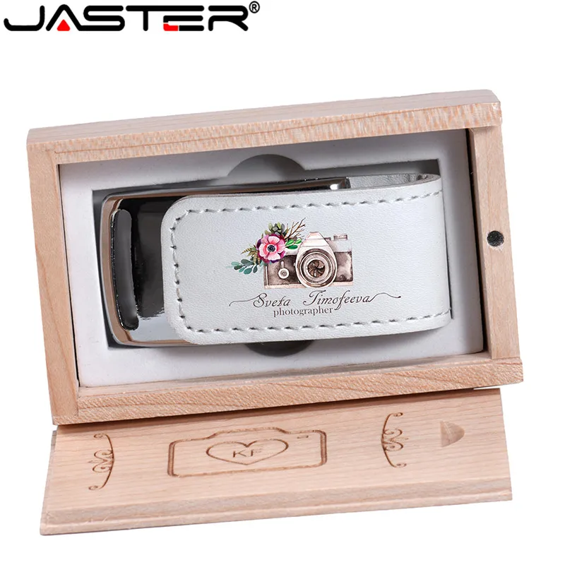 JASTER новый корпус белый leahter usb с кленовой коробкой 2 0 4 ГБ 8 16 32 64 флеш накопитель|USB