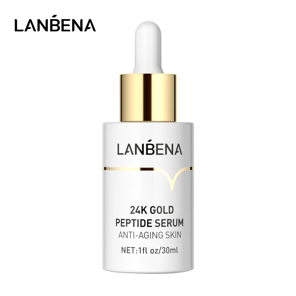 

LANNENA Anti Aging Serum 24k Gold Peptide Bright Facial Cream Nourish Moisturize Minimize Fine Lines Wrinkle Skin Care 30ml