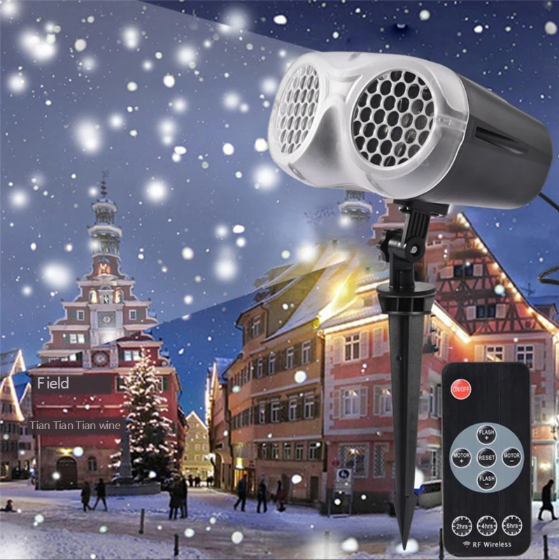

Garden Light Lamp LED Snowflake Laser Projector White Snowstorm Stage Light Remote Control Waterproof Christmas Party Home Deco