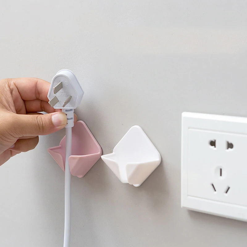 2pcs/lot Power Plug Socket Hanger Holder Nail-free Cord Storage Rack Wall Hooks Kitchen Hook Adhesive | Дом и сад