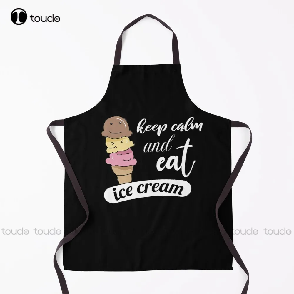 

keep calm and eat ice cream Apron Maid Apron Garden Kitchen Household Cleaning Personalized Custom Apron Unisex Adult