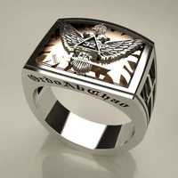 sword double headed eagle embossed mens ring emo inlaid with hao shi fashion glamour party jewelry ring 2021 trend anillos