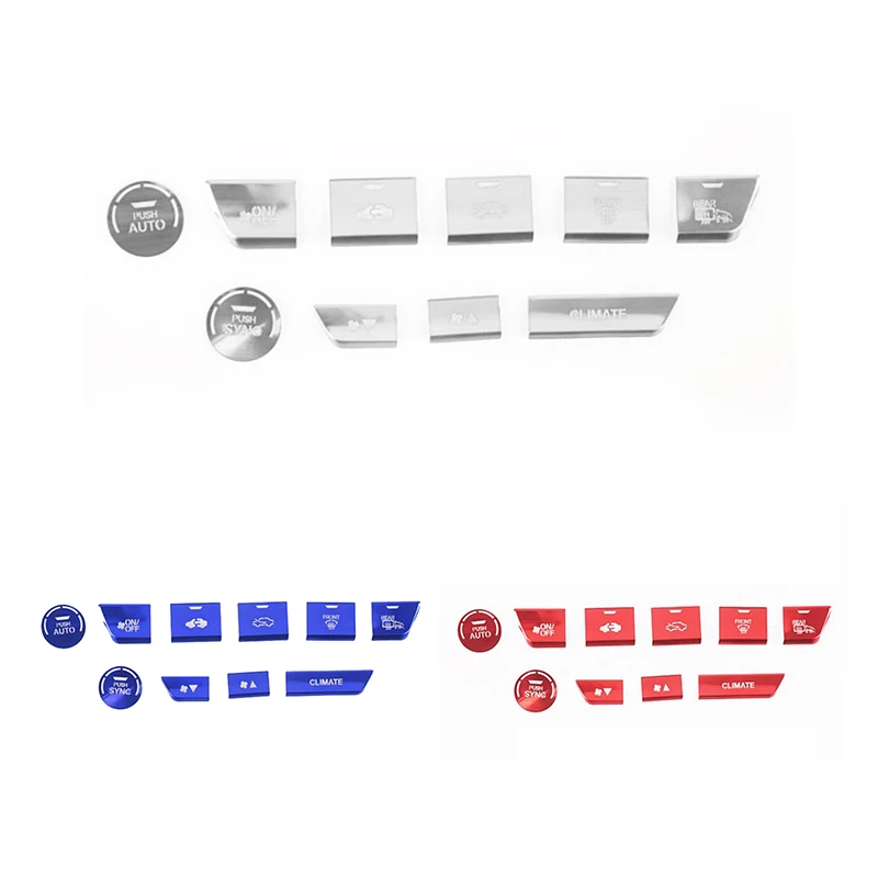 

10 шт. для Honda CRV CR-V 2017-2021 Автомобильный Алюминиевый кондиционер кнопка наклейка крышка отделка Декор Аксессуары