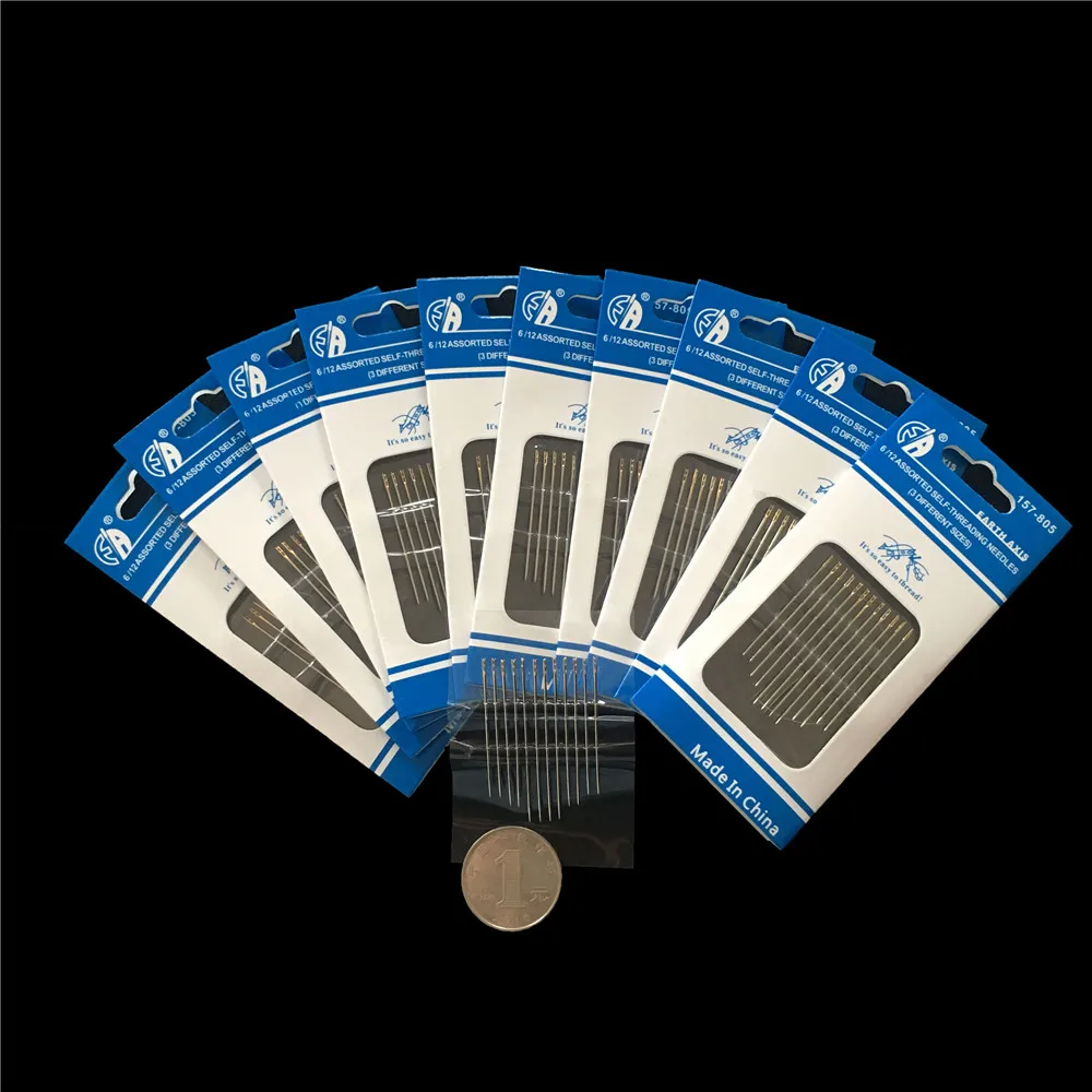 12 шт. швейные иглы из нержавеющей стали практичная игла для пожилых боковое