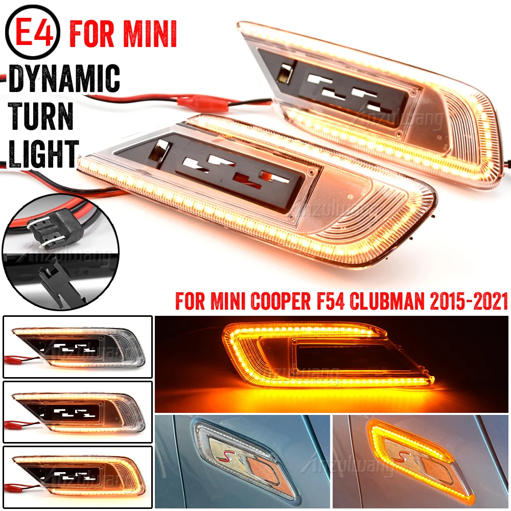 

1Pair Led Dynamic Side Marker Turn Signal Indicator Repeater Sequential Blinker Light For Mini Cooper F54 Clubman 2015-2020