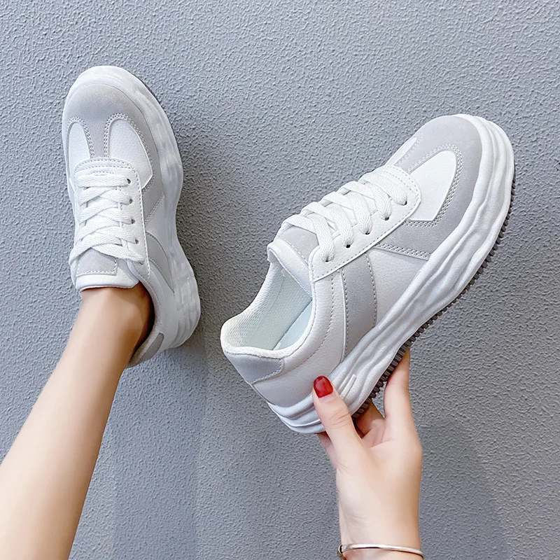 Ins han edition white shoe tide female han edition of new fund of 2021 autumn NK130 increased thick bottom running sneakers f