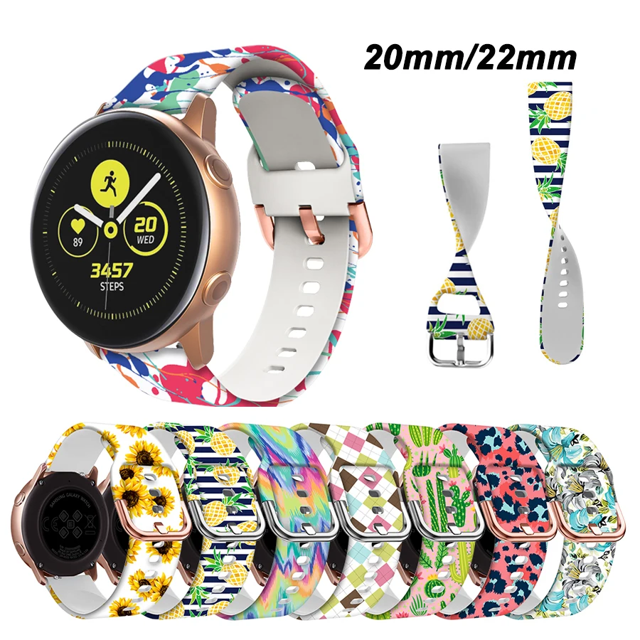 

Ремешок силиконовый для Samsung Galaxy watch 3 46 мм 42 мм active 2 40 мм 44 мм Gear S3, браслет для Huawei GT2 Pro, 20 мм 22 мм