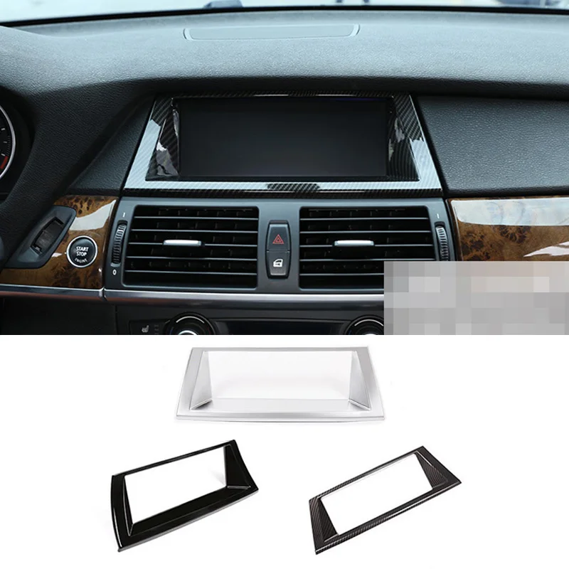 

For BMW X5 X6 E71 E70 07-13 Carbon Fiber Color Car Inner Center Navigator GPS Frame Trim Cover
